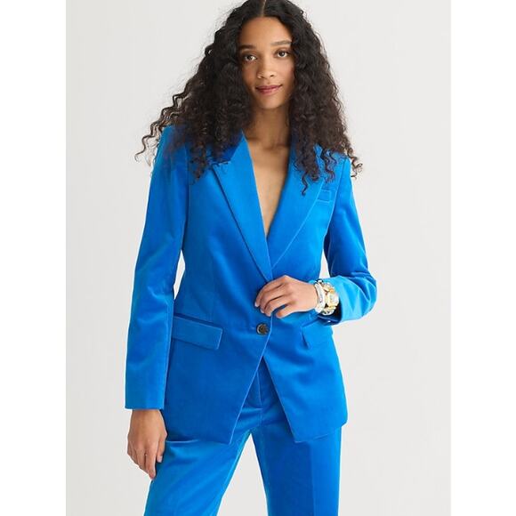 j crew Nipped-in blazer in stretch velvet and pant set‎ size 8 NEW - Picture 1 of 12
